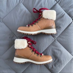Cosy Shearling & Tan Leather Hiking Boot -
